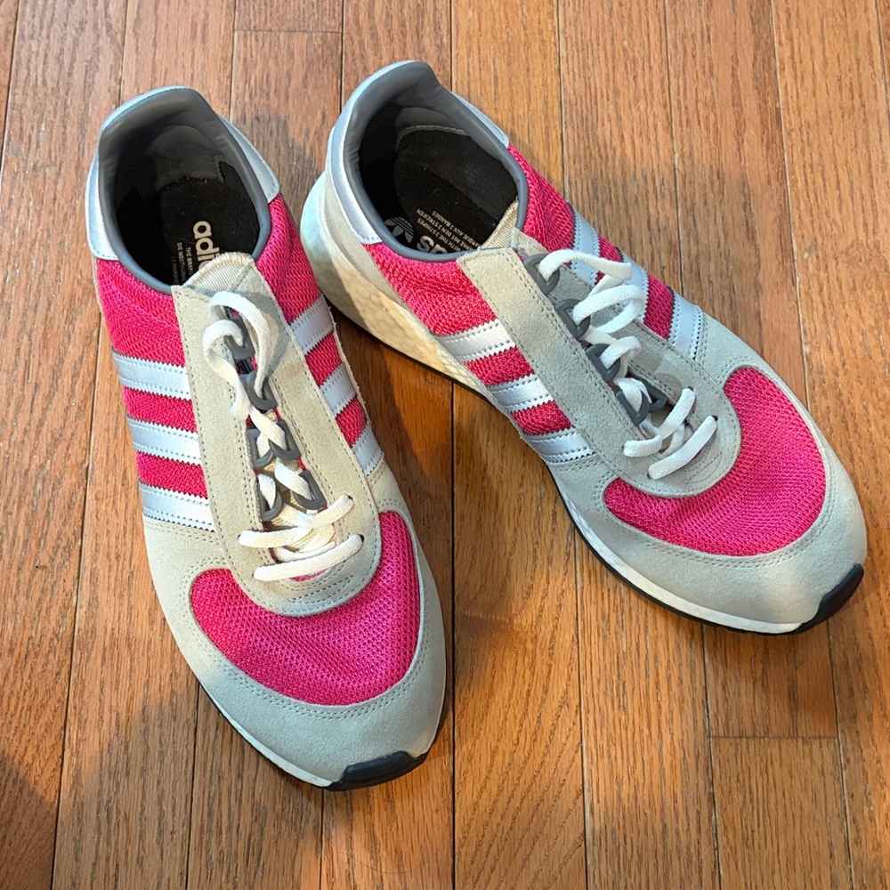 Adidas men’s Vibrant Pink and Light Gray Sneakers